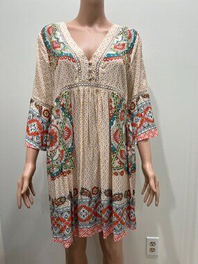 Umgee tunic dress with bell sleeves